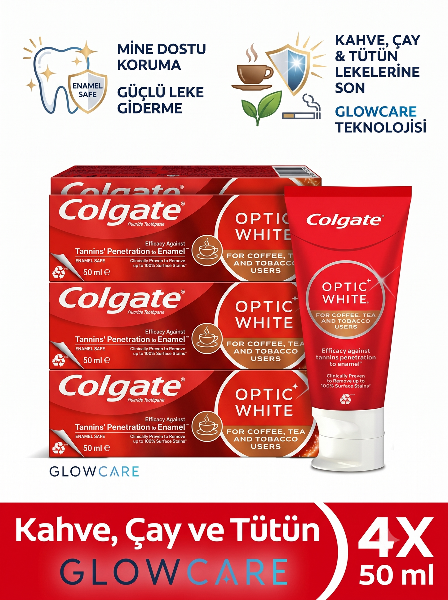 Colgate Optic White x4 Macun