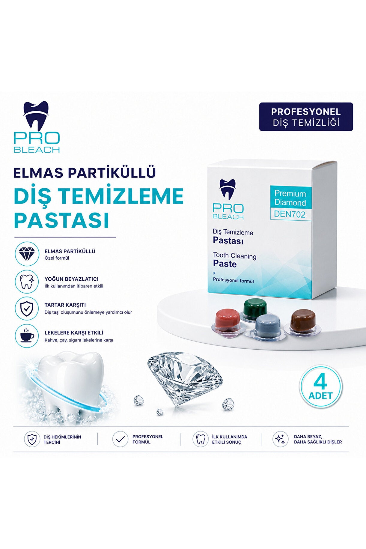 GlowCare Elmas Partiküllü Pasta 4'lü
